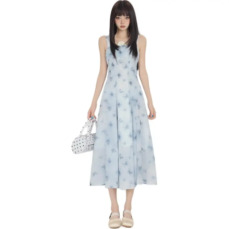 Kazakhstan Slip Dress Women's Lake Blue-3