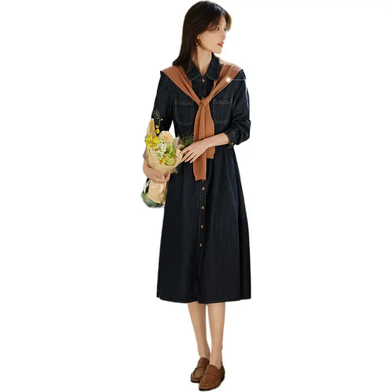 XWI Long Sleeved Dress Women's Denim-2