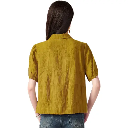 LEIDUO Shirt Women's Yellow Indoor Air Conditioner Shirt New Commute Fashion
