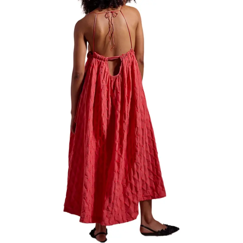 FREE PEOPLE Primmy Midi Dress Slip Dresses Women's Ice Coral-1