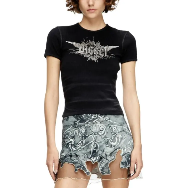 DIESEL T Ele Long P2 Graphic Logo T shirt-1