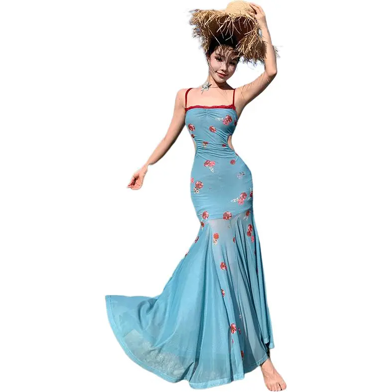 Dior Beauty Slip Dresses Women's Blue-2