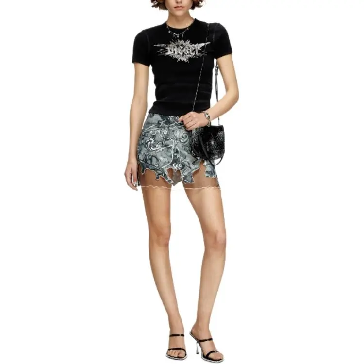DIESEL T Ele Long P2 Graphic Logo T shirt-3