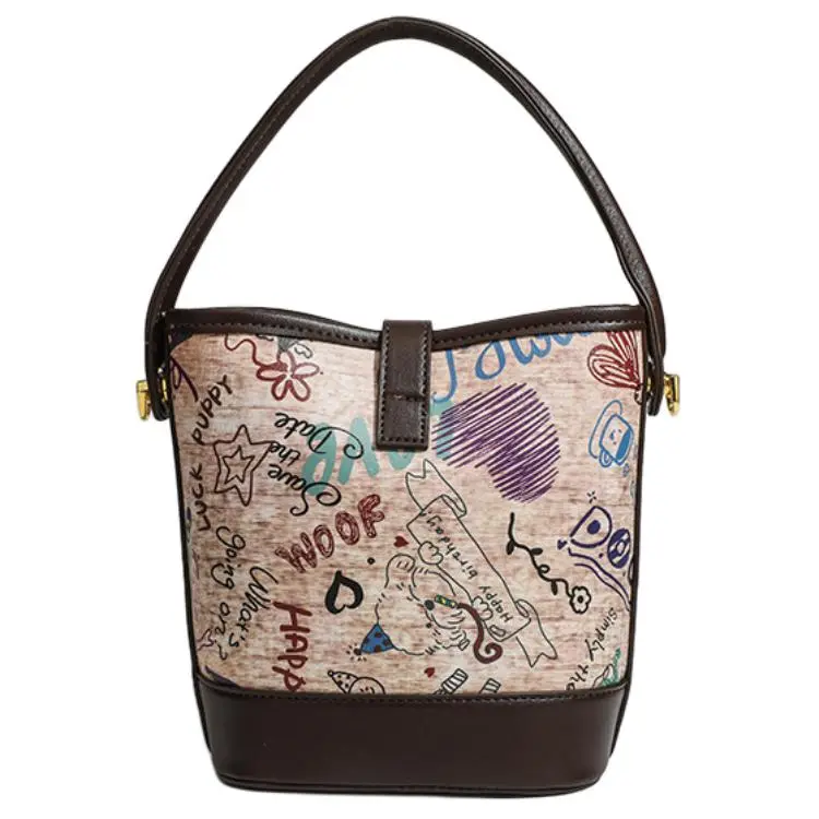 NX DOUGHNUT PU Bucket Bag Shoulder Bag Crossbody Bag Handbag Women's Coffee-3