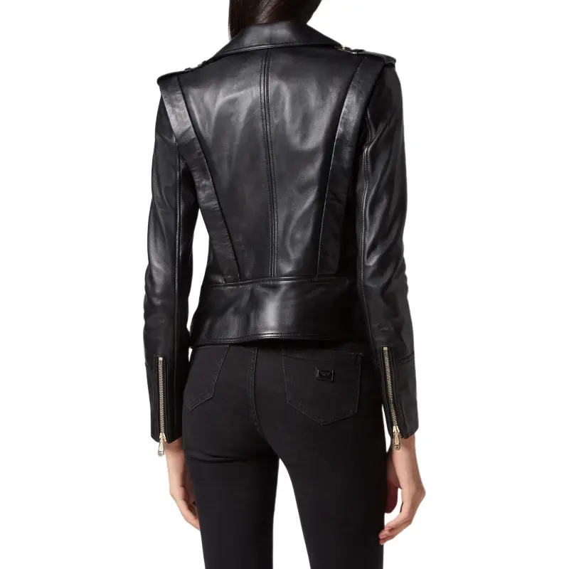 PHILIPP PLEIN Leather Biker Jacket-3