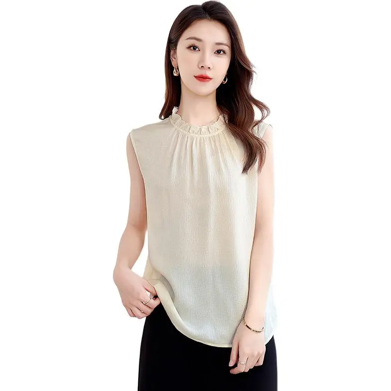 Yi Mengyuan Silk Tank Top Women's Ecru-0