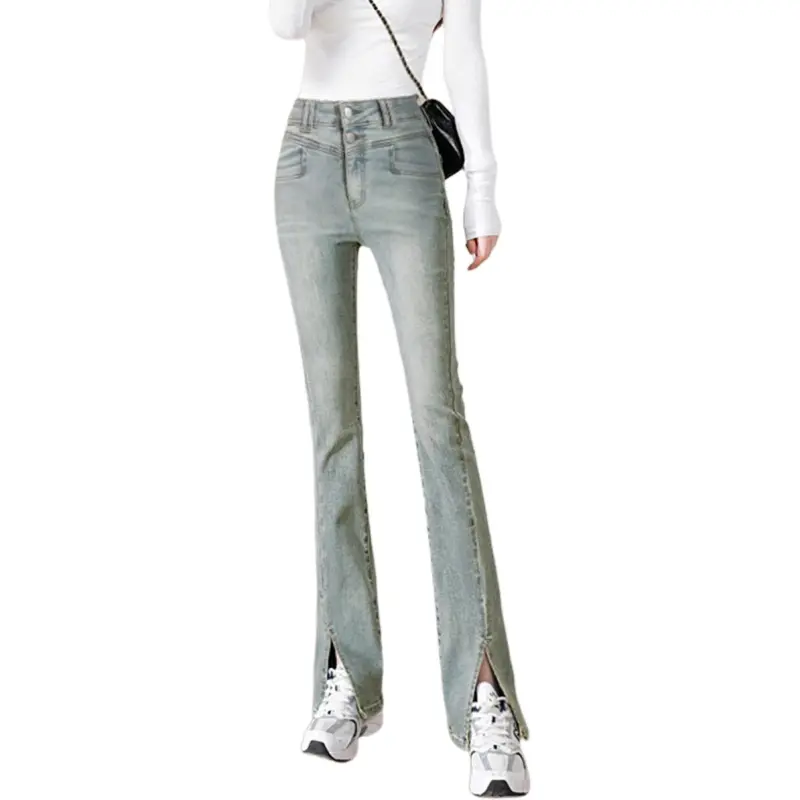 Weixi Jeans Women's Vintage Green-1