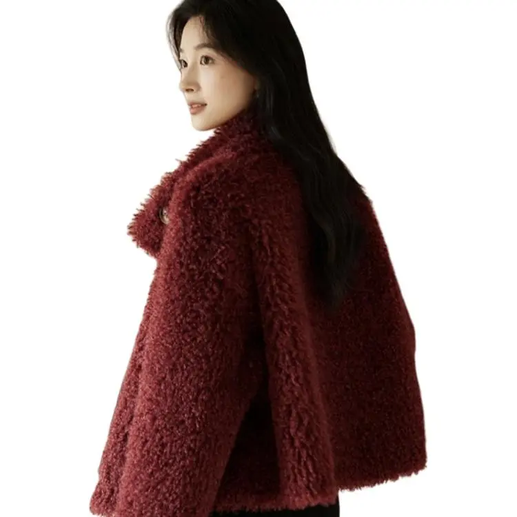 VICTORIA&VERA Velvet feel Coat Women's Ancora Red-1
