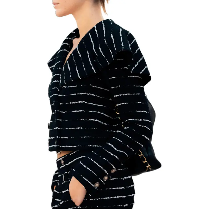 CHANEL 25S Spring Summer Collection Jackets & Coats Women's Black White-3