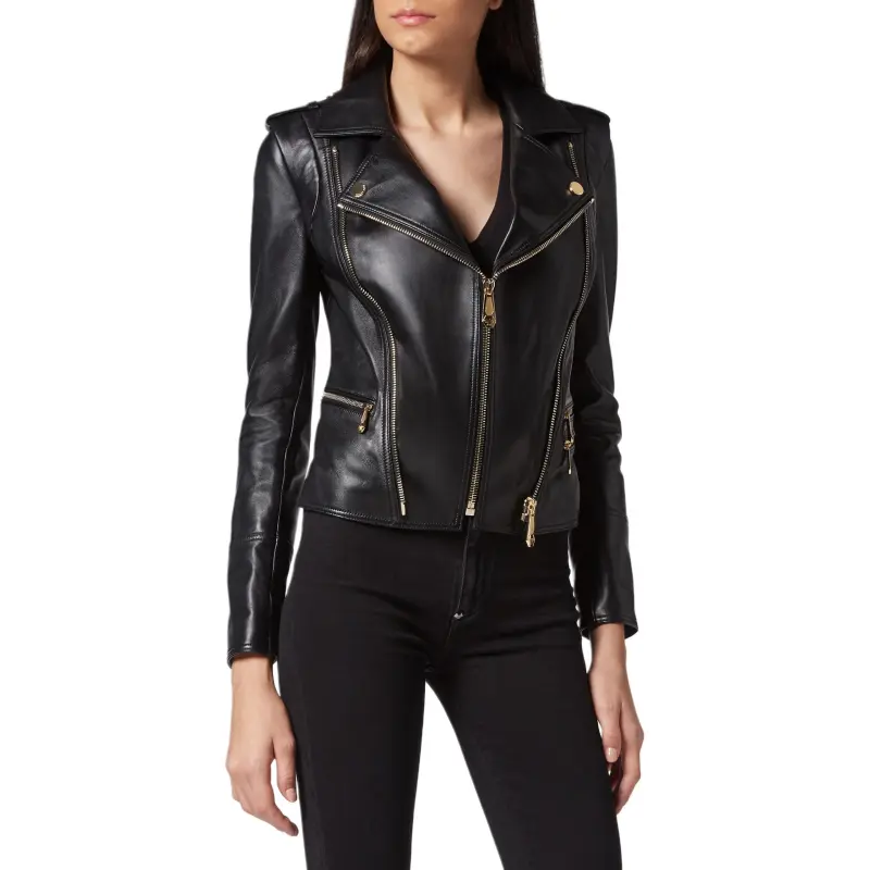 PHILIPP PLEIN Leather Biker Jacket-2