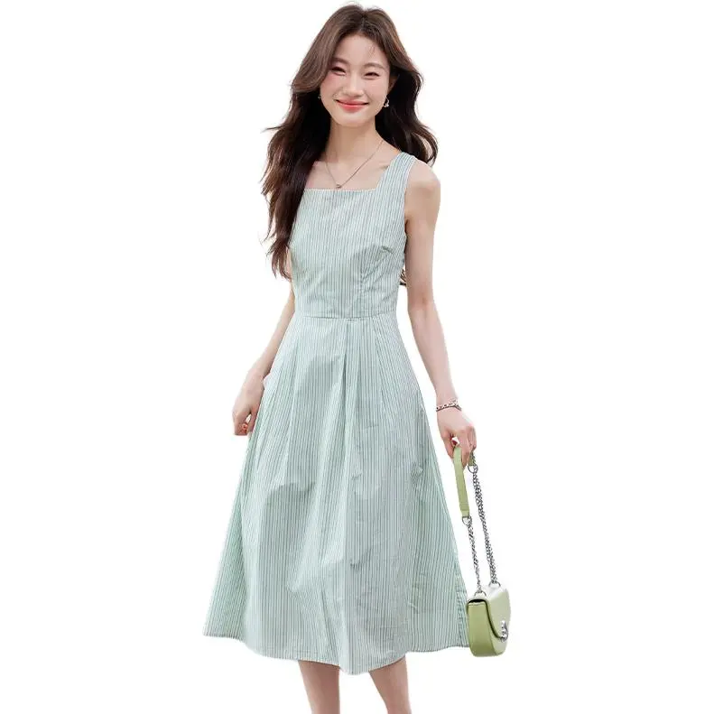 La Chapelle Slip Dresses Women's Green-3