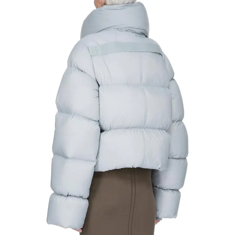 RICK OWENS Funnel Neck Jacket 'Pale Blue'-1