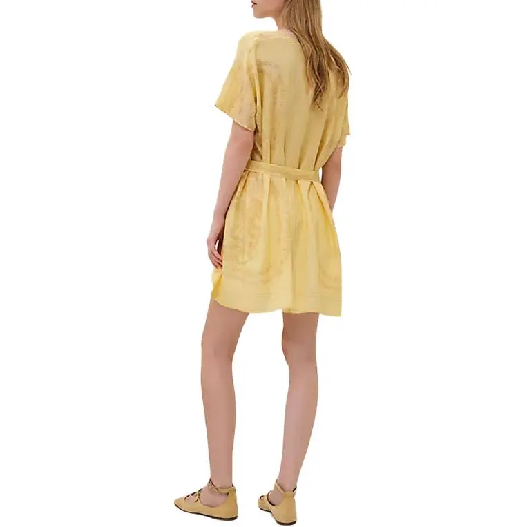 HERMES Short-Sleeved Dresses Women's Yellow-1