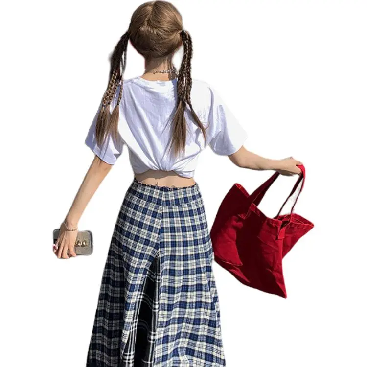 Kazakhstan Casual Long Skirts Women's Blue-2