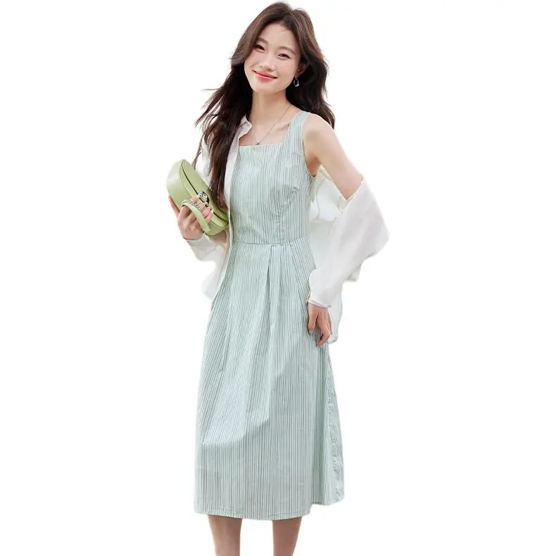 La Chapelle Slip Dresses Women's Green-2