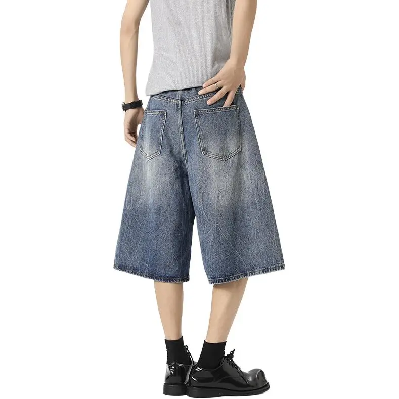DARK HORSE Denim Shorts Unisex Washed Blue-2