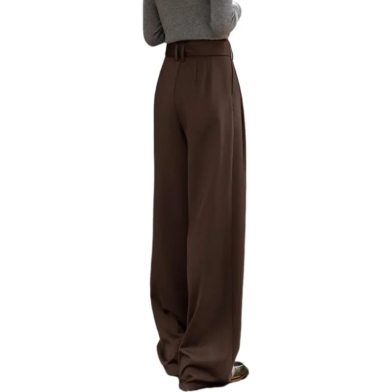 Mo Han Yi Mei Casual Pants Women's Dark Coffee-4