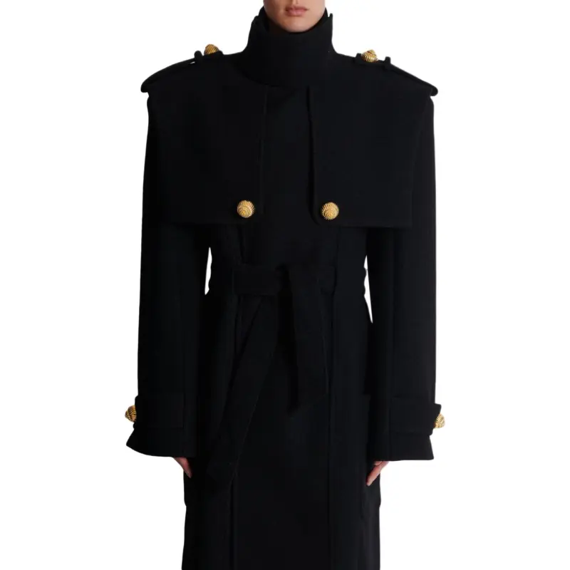 BALMAIN Decorative-buttons Trench Coat-4