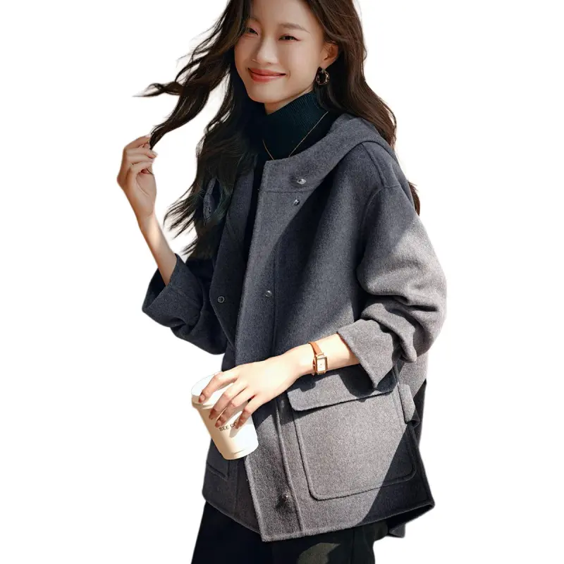 Mo Han Yi Mei Coats Women's Gray-3