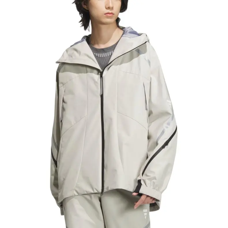 Adidas FUSTL Jackets Coats Men's Light Sesame Earth Gray-1