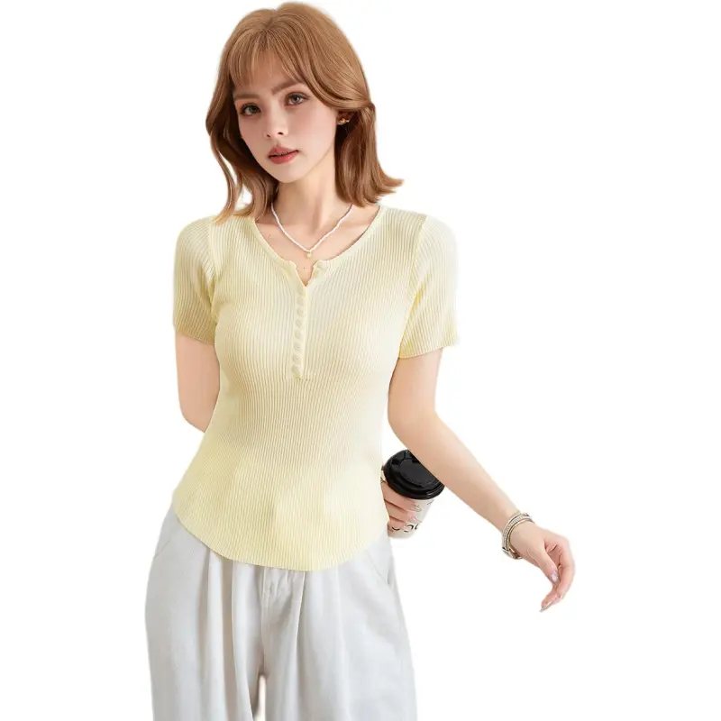 FAWENXIANGZI T Shirts Women's Yellow-2