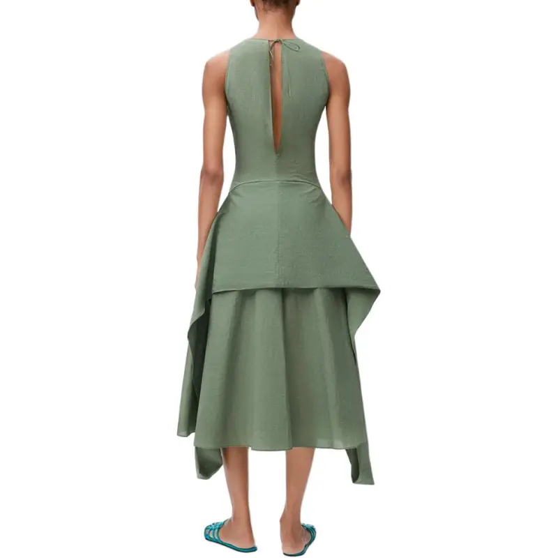 LOEWE Paula's Ibiza SS25 Sleeveless Dress Women's Green-3