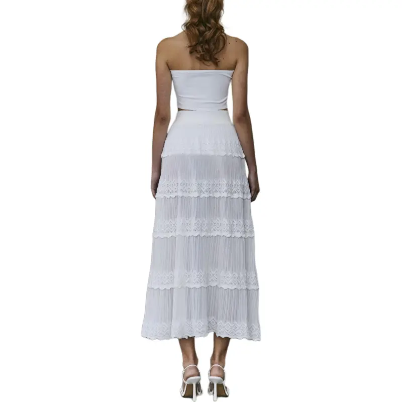 Antonino Valenti Knit Long Skirt Women's White-2