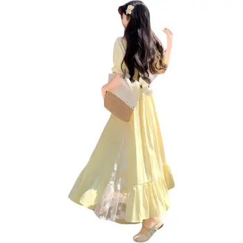 ZCDECO Short Sleeved Dress Women's Elegant Yellow