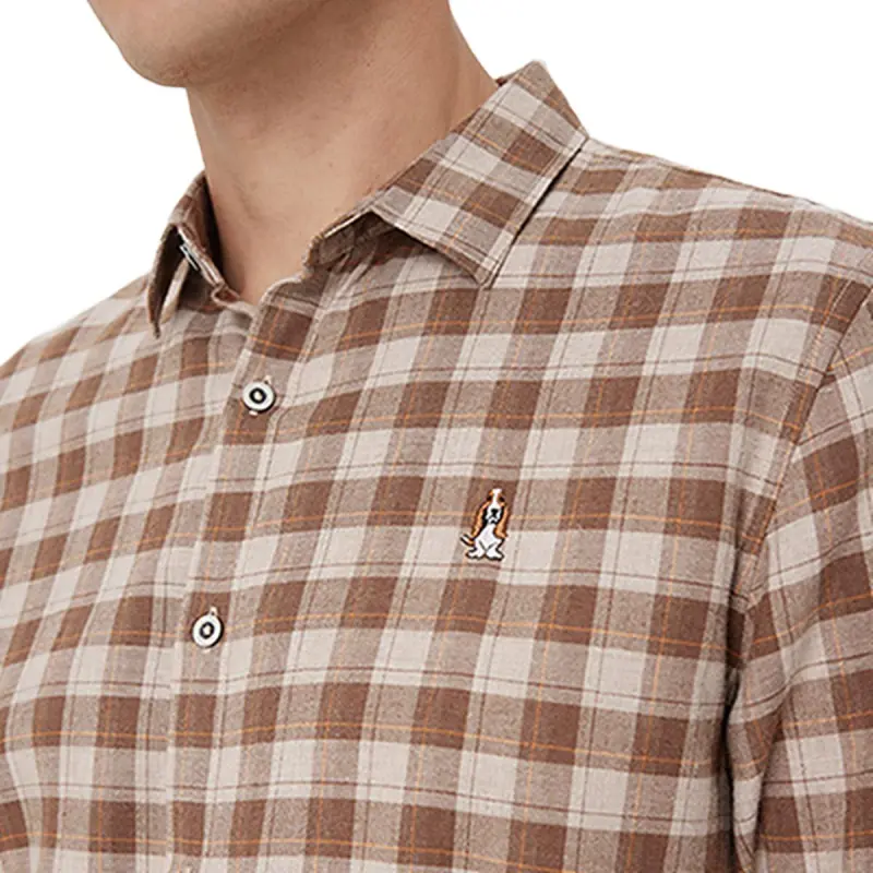 Hush Puppies Shirt Men's Medium Coffee-3