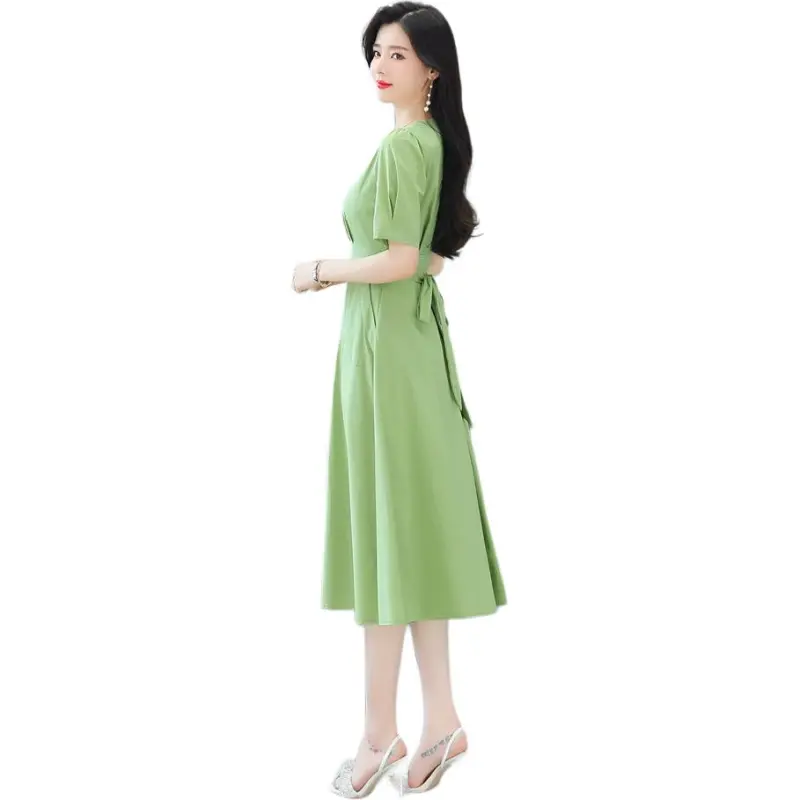 Mu Xiao Xin Short Sleeved Dress Women's-2