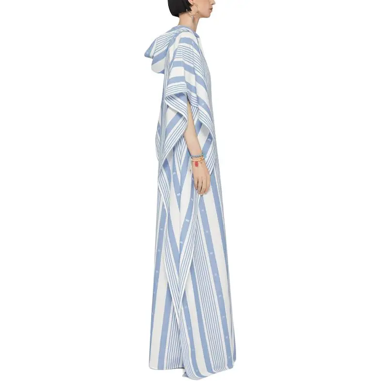 Givenchy 4G Motif Striped Hooded Kaftan-3