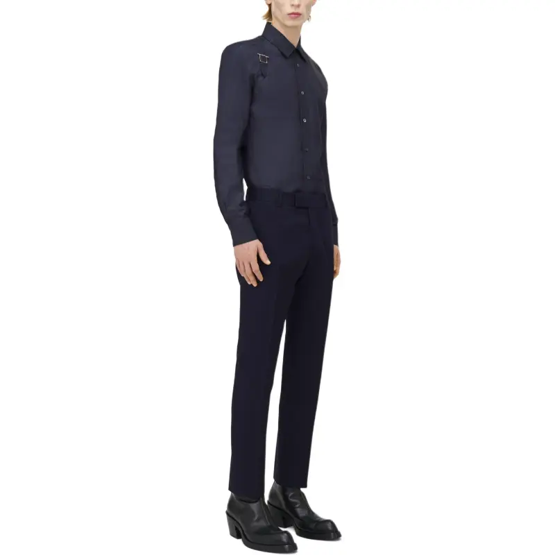 Alexander McQueen T Bar Shirt Men's Indigo-4