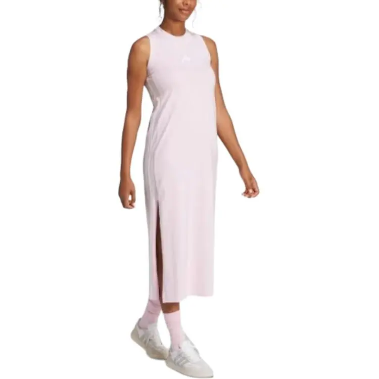 Adidas Free Shipping With AdiClub Essentials 3 Stripes Long Racerback Dress-1