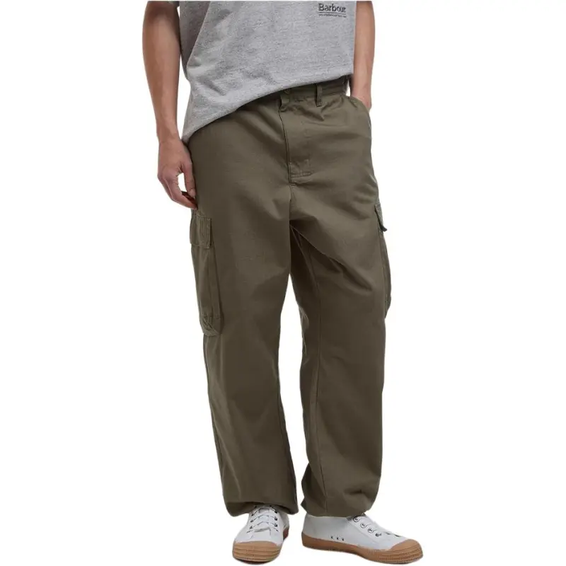 BARBOUR SS25 Casual Pants Men's Olive Green-1