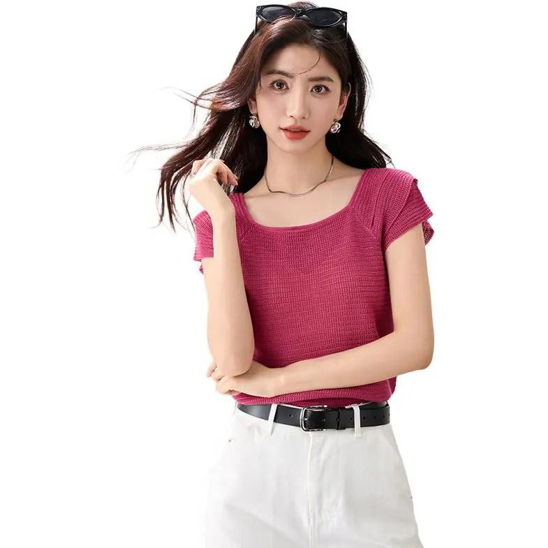 La Chapelle Knitwear Women's Rose Red-1