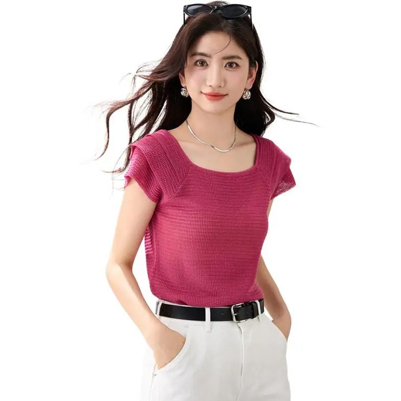 La Chapelle Knitwear Women's Rose Red-3