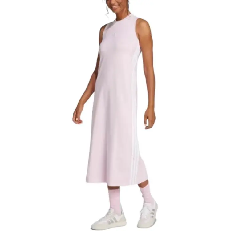 Adidas Free Shipping With AdiClub Essentials 3 Stripes Long Racerback Dress-3