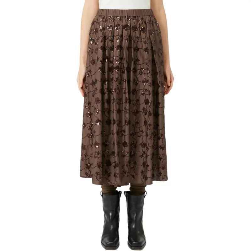 WEEKEND MaxMara Casual Long Skirt Women's Chocolate-1