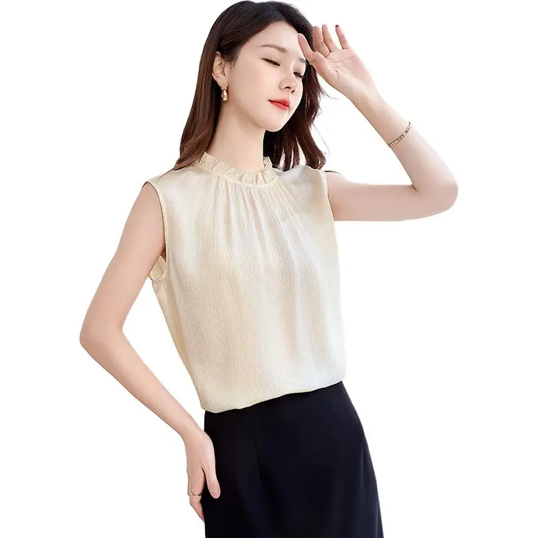Yi Mengyuan Silk Tank Top Women's Ecru-1