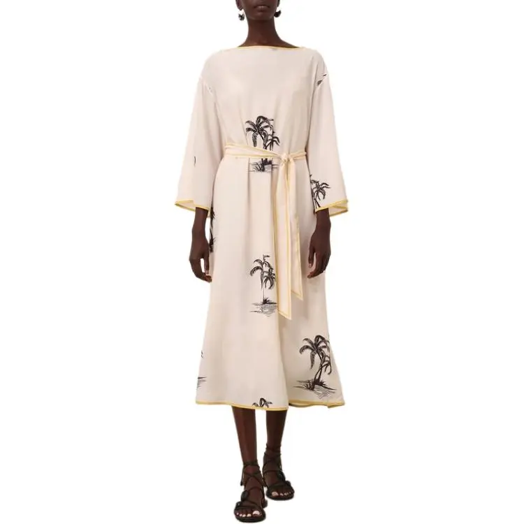 Zimmermann Long Sleeved Dresses Women's Cream Brown-1
