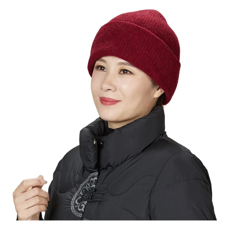 H YXIANG 34% Yak 66% Wool Beanies Women's-5