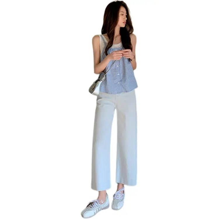 Flowers In Water Jeans Women's Gray-1