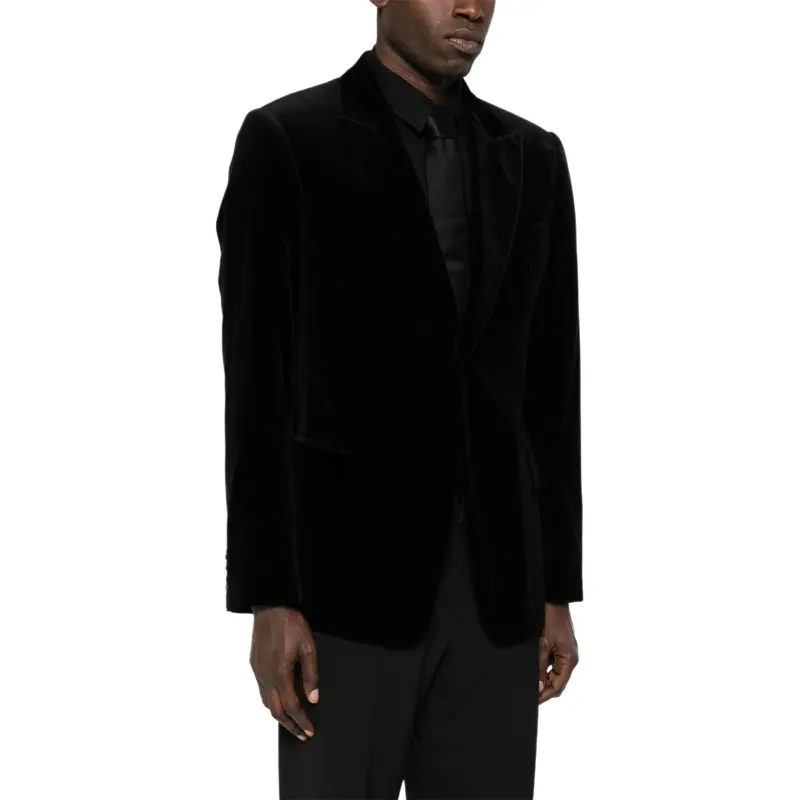 EMPORIO ARMANI Velvet Single Breasted Blazer-3