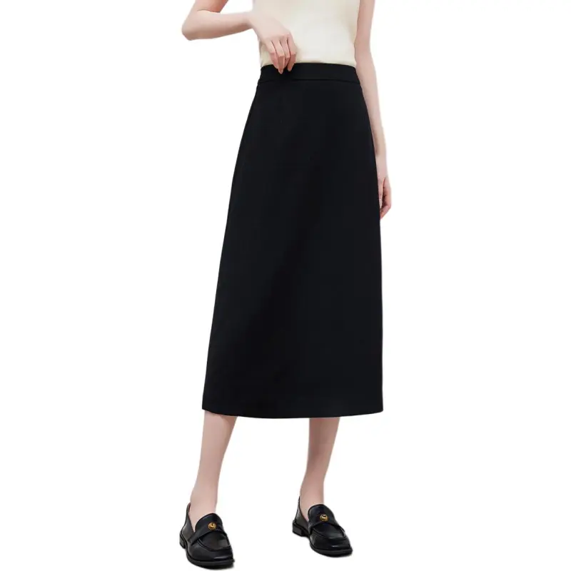 XINFEIYU Casual Long Skirts Women's Black-1