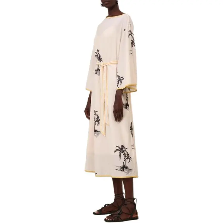 Zimmermann Long Sleeved Dresses Women's Cream Brown-2