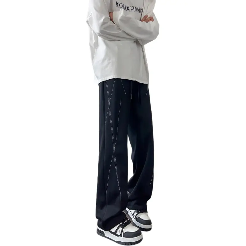 WARNING LIGHT Casual Pants Unisex Black-4