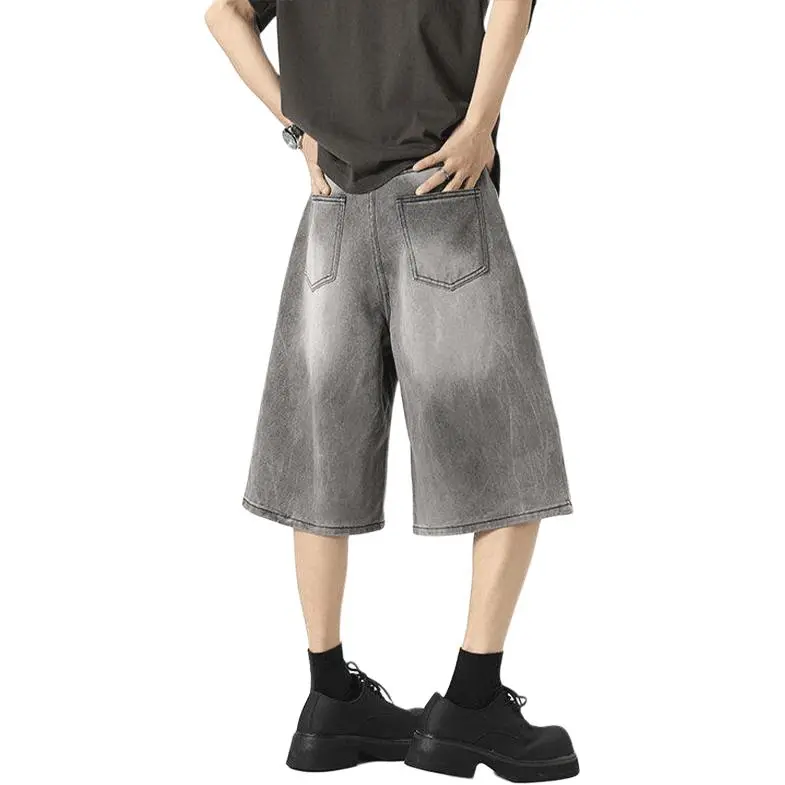 DARK HORSE Denim Shorts Unisex Smoke Gray-1