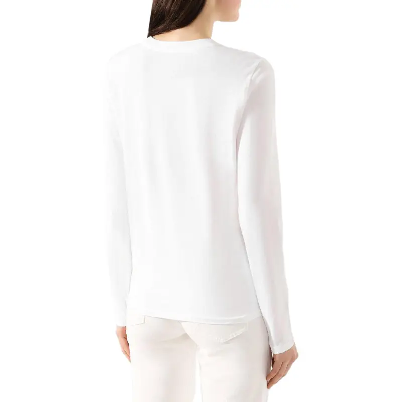 Polo Ralph Lauren Bear Pattern Crew Neck Long Sleeved T Shirt Regular T Shirt Women's White-2