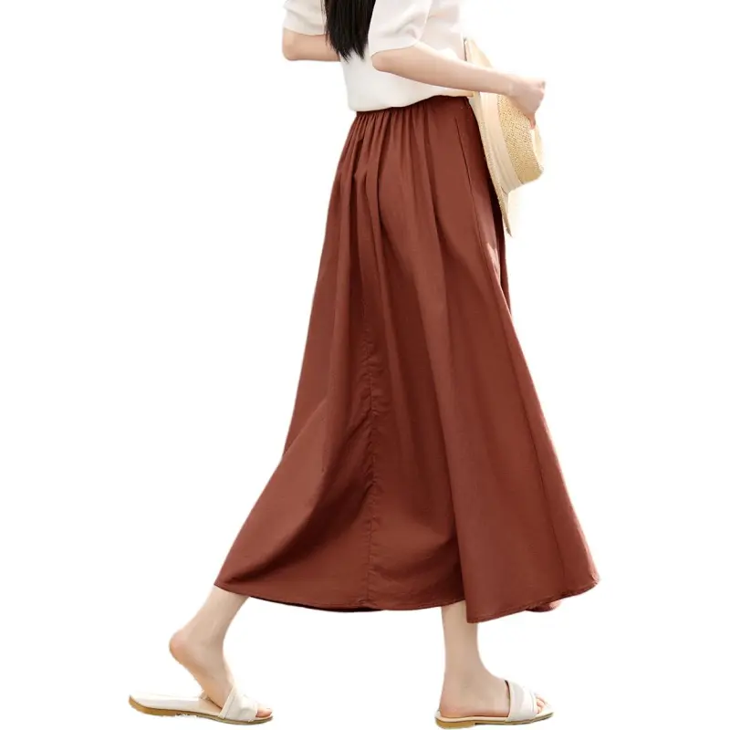 XWI Casual Long Skirt Women's Pumpkin Red-3