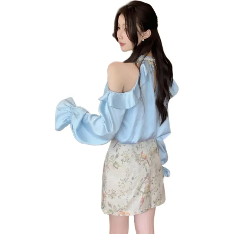 Flowers In Water Skirt Set Women's-3